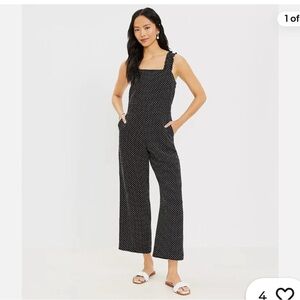 Loft square neck ruffle jumpsuit. NWT SIZE 4